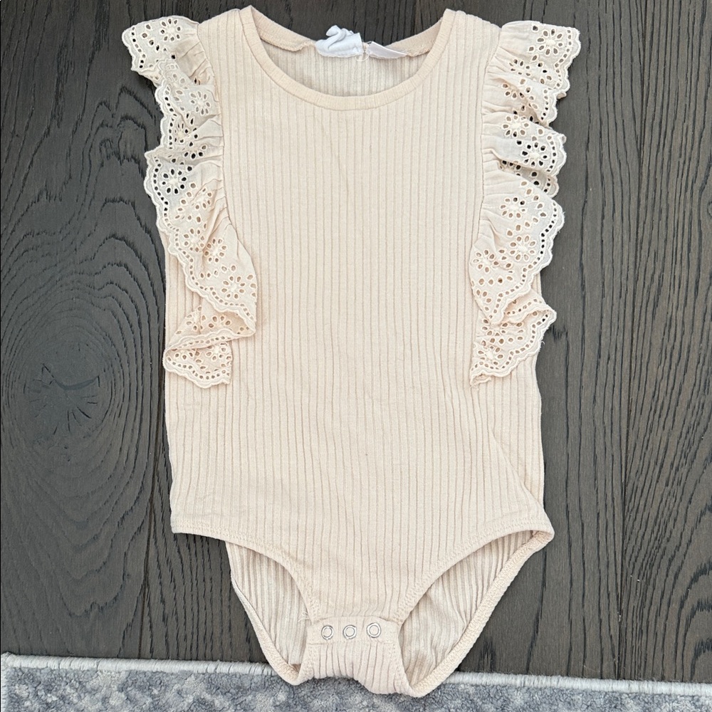 Zara Cream Ruffled Kids Bodysuit
